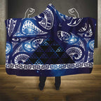 Matariki New Zealand Hooded Blanket NZ Niho Taniwha Maori New Year Blue Galaxy