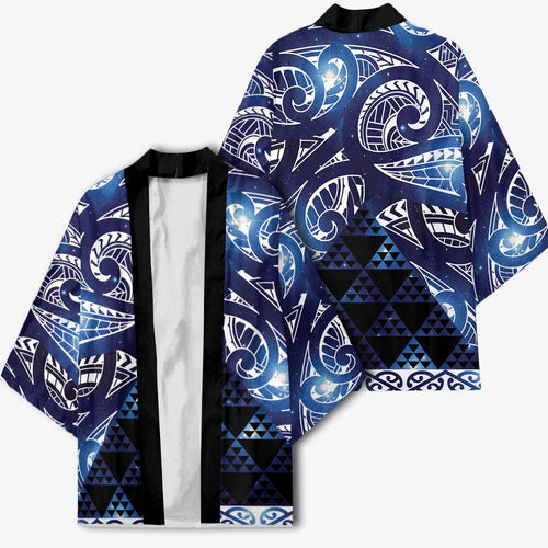 Matariki New Zealand Kimono NZ Niho Taniwha Maori New Year Blue Galaxy