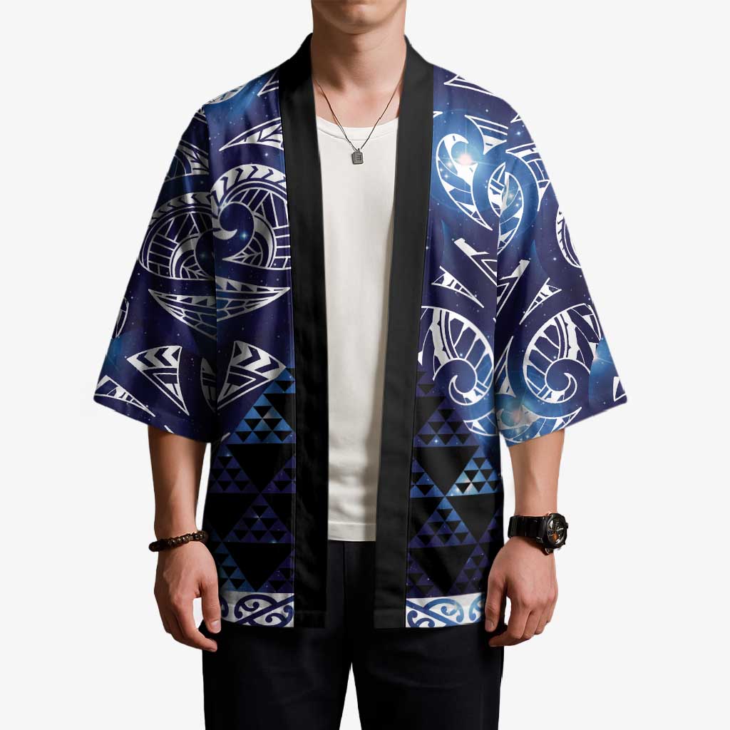 Matariki New Zealand Kimono NZ Niho Taniwha Maori New Year Blue Galaxy