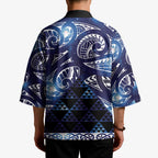 Matariki New Zealand Kimono NZ Niho Taniwha Maori New Year Blue Galaxy