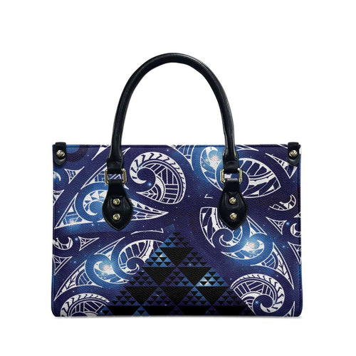 Matariki New Zealand Leather Bag NZ Niho Taniwha Maori New Year Blue Galaxy