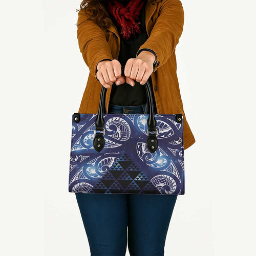 Matariki New Zealand Leather Bag NZ Niho Taniwha Maori New Year Blue Galaxy