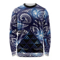 Matariki New Zealand Long Sleeve Shirt NZ Niho Taniwha Maori New Year Blue Galaxy