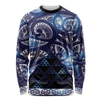Matariki New Zealand Long Sleeve Shirt NZ Niho Taniwha Maori New Year Blue Galaxy