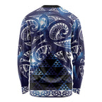 Matariki New Zealand Long Sleeve Shirt NZ Niho Taniwha Maori New Year Blue Galaxy
