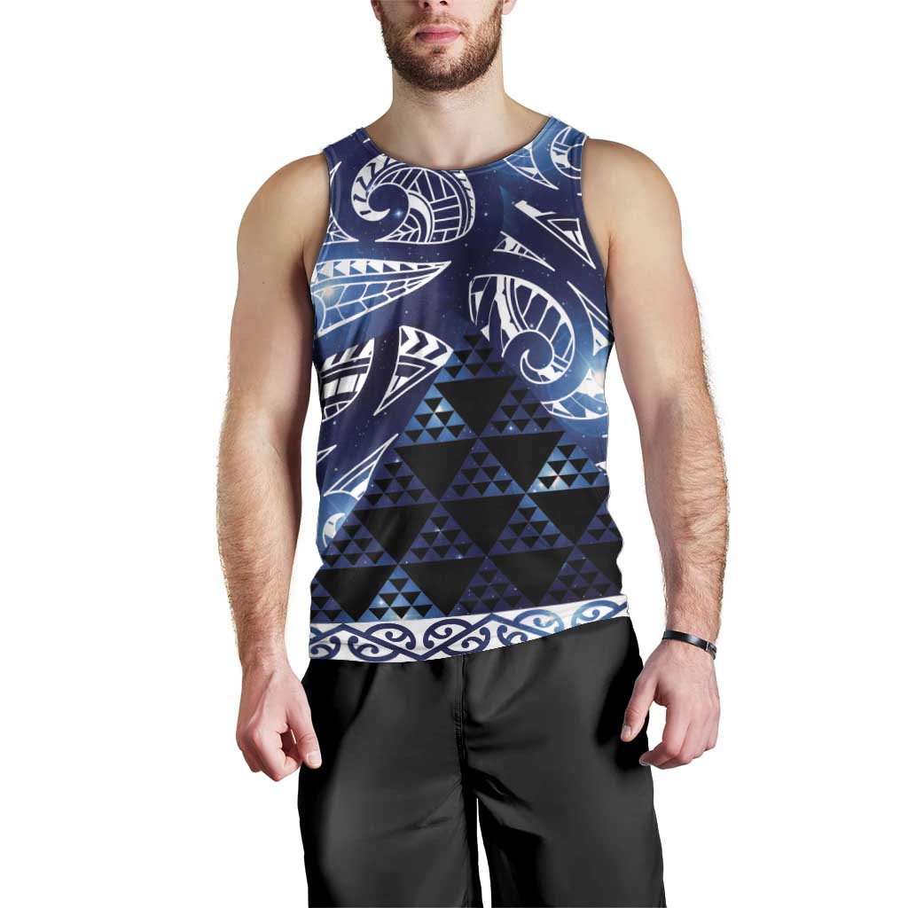 Matariki New Zealand Men Tank Top NZ Niho Taniwha Maori New Year Blue Galaxy
