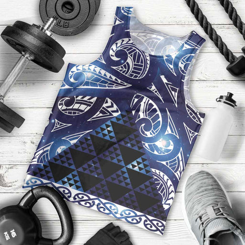 Matariki New Zealand Men Tank Top NZ Niho Taniwha Maori New Year Blue Galaxy