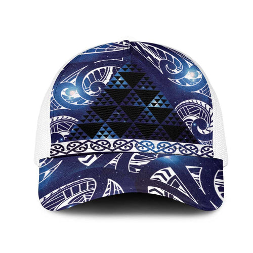 Matariki New Zealand Mesh Trucker Cap NZ Niho Taniwha Maori New Year Blue Galaxy