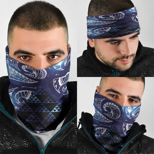 Matariki New Zealand Neck Gaiter NZ Niho Taniwha Maori New Year Blue Galaxy