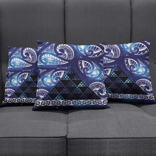 Matariki New Zealand Pillow Cover NZ Niho Taniwha Maori New Year Blue Galaxy