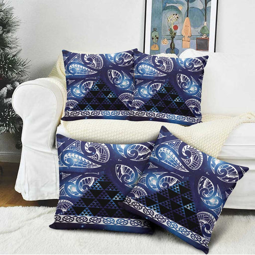 Matariki New Zealand Pillow Cover NZ Niho Taniwha Maori New Year Blue Galaxy
