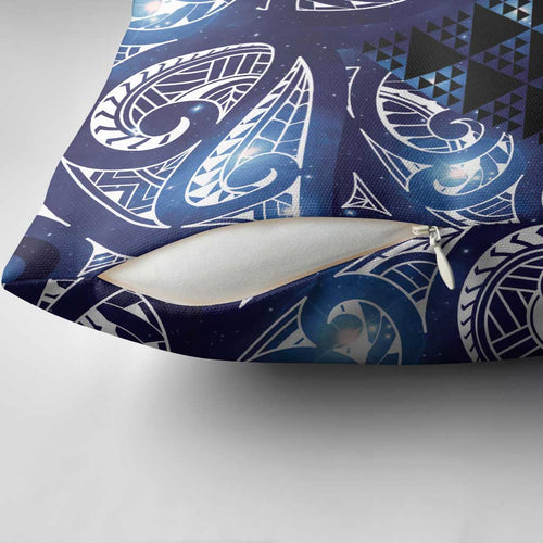Matariki New Zealand Pillow Cover NZ Niho Taniwha Maori New Year Blue Galaxy