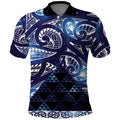 Matariki New Zealand Polo Shirt NZ Niho Taniwha Maori New Year Blue Galaxy