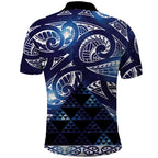 Matariki New Zealand Polo Shirt NZ Niho Taniwha Maori New Year Blue Galaxy