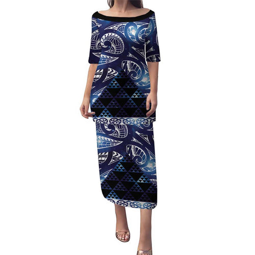 Matariki New Zealand Puletasi NZ Niho Taniwha Maori New Year Blue Galaxy