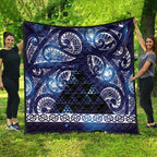 Matariki New Zealand Quilt NZ Niho Taniwha Maori New Year Blue Galaxy