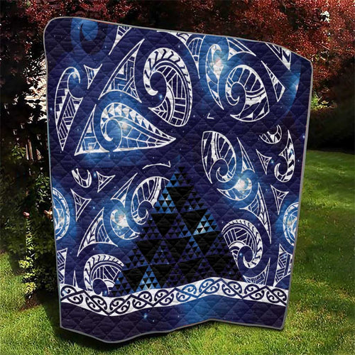Matariki New Zealand Quilt NZ Niho Taniwha Maori New Year Blue Galaxy