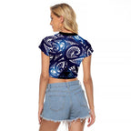 Matariki New Zealand Raglan Cropped T Shirt NZ Niho Taniwha Maori New Year Blue Galaxy