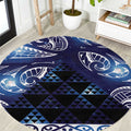 Matariki New Zealand Round Carpet NZ Niho Taniwha Maori New Year Blue Galaxy