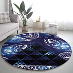 Matariki New Zealand Round Carpet NZ Niho Taniwha Maori New Year Blue Galaxy