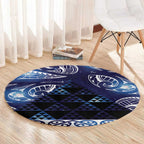 Matariki New Zealand Round Carpet NZ Niho Taniwha Maori New Year Blue Galaxy