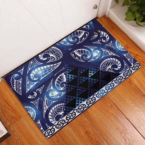 Matariki New Zealand Rubber Doormat NZ Niho Taniwha Maori New Year Blue Galaxy