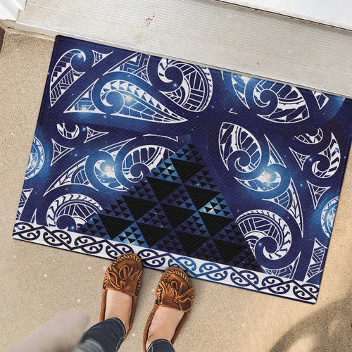 Matariki New Zealand Rubber Doormat NZ Niho Taniwha Maori New Year Blue Galaxy