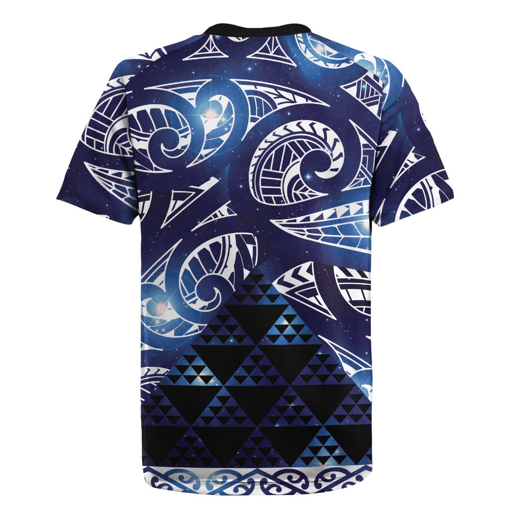 Matariki New Zealand Rugby Jersey NZ Niho Taniwha Maori New Year Blue Galaxy