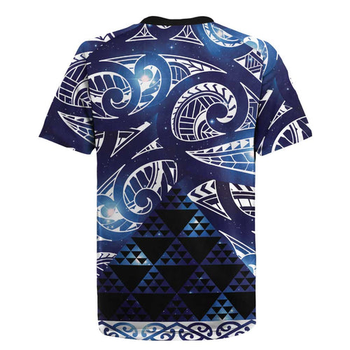 Matariki New Zealand Rugby Jersey NZ Niho Taniwha Maori New Year Blue Galaxy