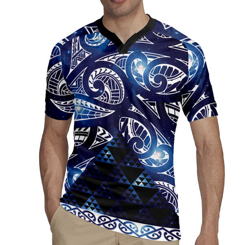 Matariki New Zealand Rugby Jersey NZ Niho Taniwha Maori New Year Blue Galaxy