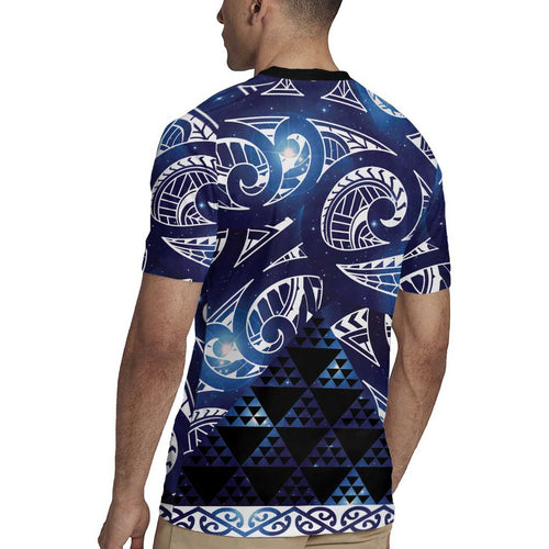 Matariki New Zealand Rugby Jersey NZ Niho Taniwha Maori New Year Blue Galaxy
