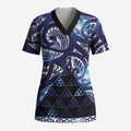Matariki New Zealand Scrub Top NZ Niho Taniwha Maori New Year Blue Galaxy