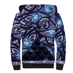 Matariki New Zealand Sherpa Hoodie NZ Niho Taniwha Maori New Year Blue Galaxy