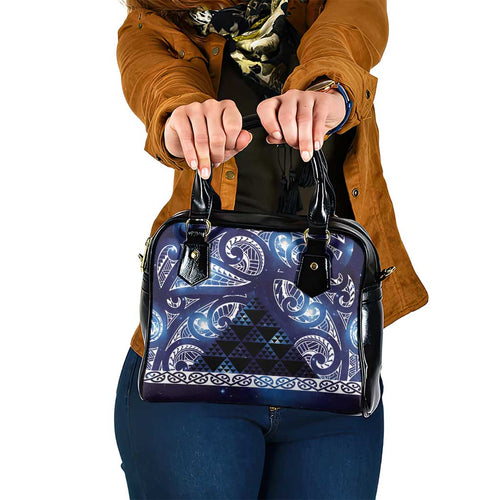 Matariki New Zealand Shoulder Handbag NZ Niho Taniwha Maori New Year Blue Galaxy