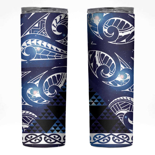 Matariki New Zealand Skinny Tumbler NZ Niho Taniwha Maori New Year Blue Galaxy
