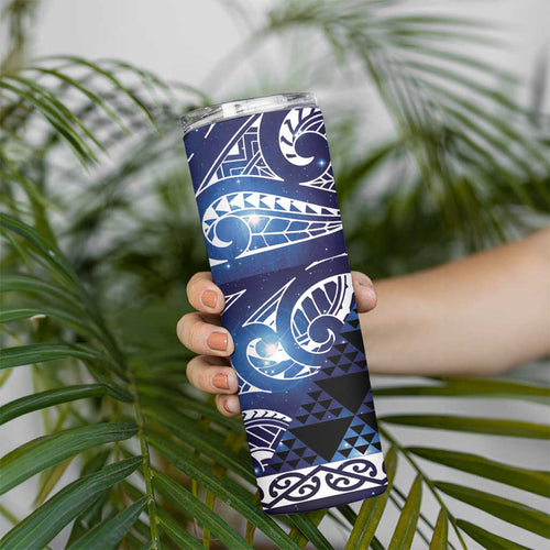 Matariki New Zealand Skinny Tumbler NZ Niho Taniwha Maori New Year Blue Galaxy