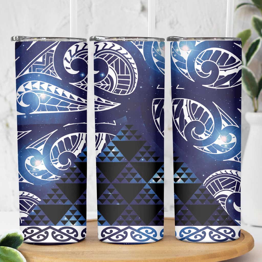 Matariki New Zealand Skinny Tumbler NZ Niho Taniwha Maori New Year Blue Galaxy