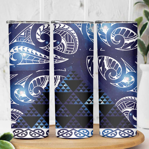 Matariki New Zealand Skinny Tumbler NZ Niho Taniwha Maori New Year Blue Galaxy