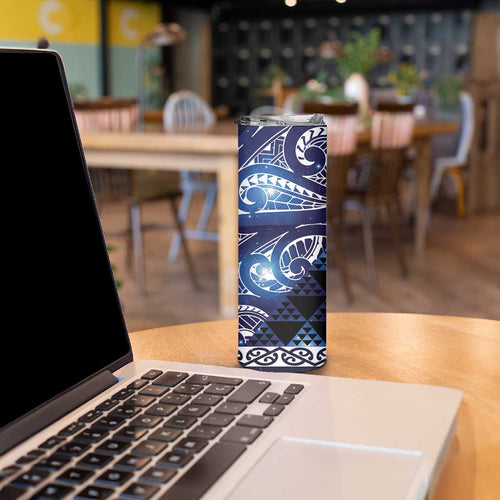 Matariki New Zealand Skinny Tumbler NZ Niho Taniwha Maori New Year Blue Galaxy