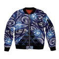 Matariki New Zealand Sleeve Zip Bomber Jacket NZ Niho Taniwha Maori New Year Blue Galaxy