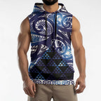 Matariki New Zealand Sleeveless Hoodie NZ Niho Taniwha Maori New Year Blue Galaxy