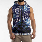 Matariki New Zealand Sleeveless Zip Hoodie NZ Niho Taniwha Maori New Year Blue Galaxy