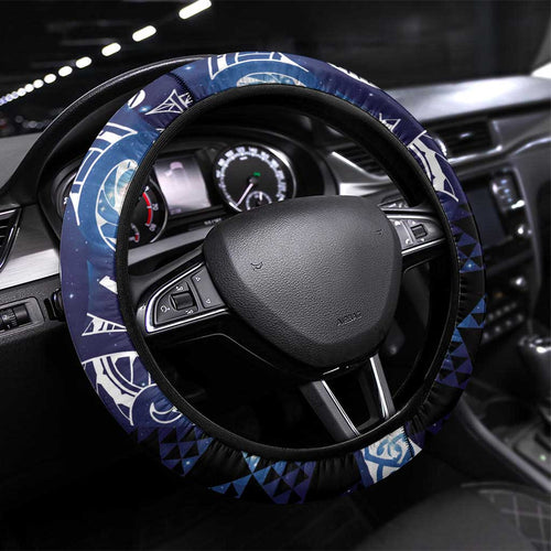 Matariki New Zealand Steering Wheel Cover NZ Niho Taniwha Maori New Year Blue Galaxy