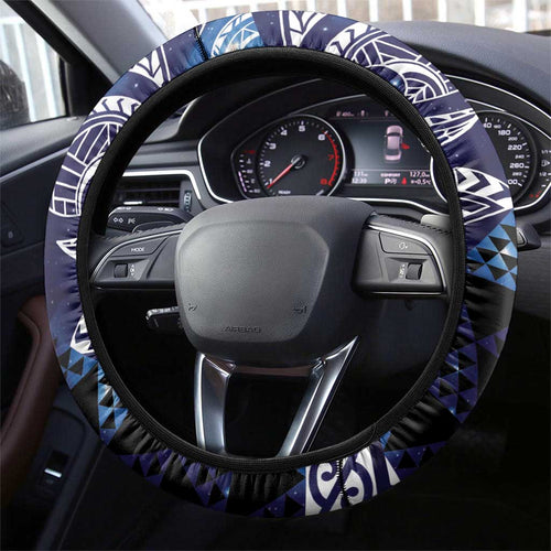 Matariki New Zealand Steering Wheel Cover NZ Niho Taniwha Maori New Year Blue Galaxy
