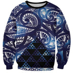 Matariki New Zealand Sweatshirt NZ Niho Taniwha Maori New Year Blue Galaxy