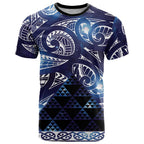 Matariki New Zealand T Shirt NZ Niho Taniwha Maori New Year Blue Galaxy