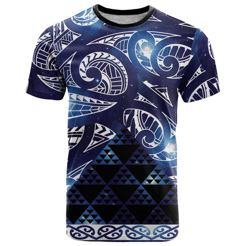 Matariki New Zealand T Shirt NZ Niho Taniwha Maori New Year Blue Galaxy