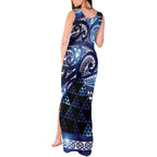Matariki New Zealand Tank Maxi Dress NZ Niho Taniwha Maori New Year Blue Galaxy