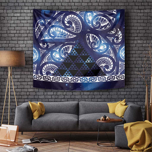 Matariki New Zealand Tapestry NZ Niho Taniwha Maori New Year Blue Galaxy