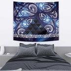 Matariki New Zealand Tapestry NZ Niho Taniwha Maori New Year Blue Galaxy
